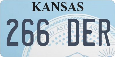 KS license plate 266DER