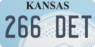 KS license plate 266DET