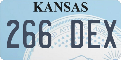 KS license plate 266DEX