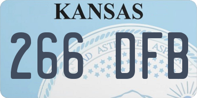KS license plate 266DFB
