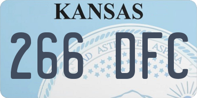 KS license plate 266DFC