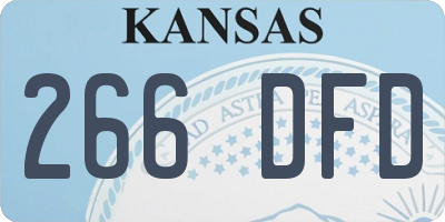KS license plate 266DFD
