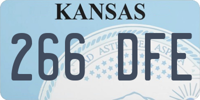 KS license plate 266DFE