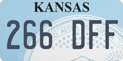 KS license plate 266DFF