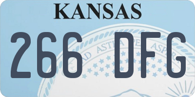 KS license plate 266DFG