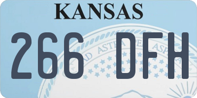 KS license plate 266DFH