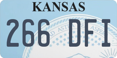 KS license plate 266DFI