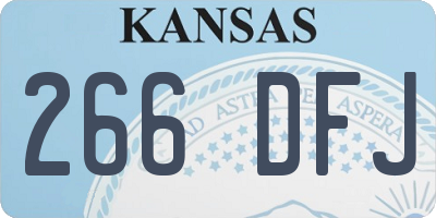 KS license plate 266DFJ
