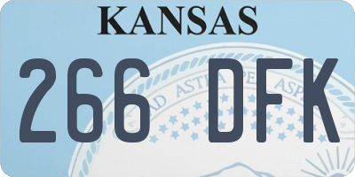 KS license plate 266DFK