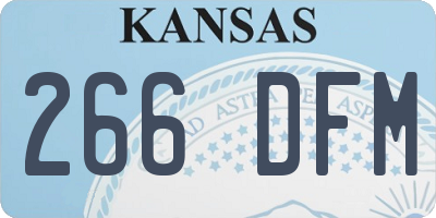 KS license plate 266DFM