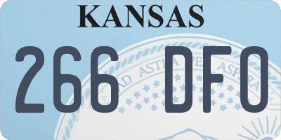 KS license plate 266DFO