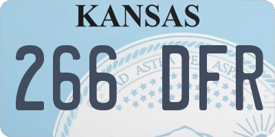 KS license plate 266DFR