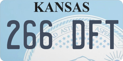 KS license plate 266DFT