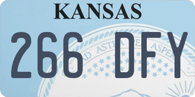 KS license plate 266DFY