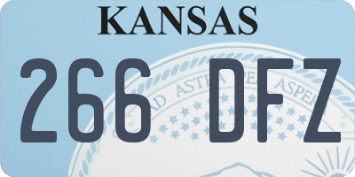 KS license plate 266DFZ