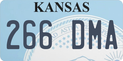 KS license plate 266DMA
