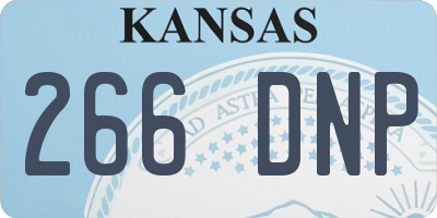 KS license plate 266DNP