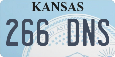 KS license plate 266DNS