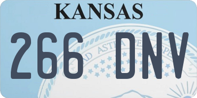 KS license plate 266DNV