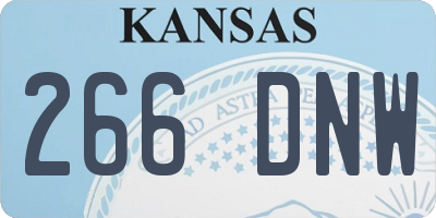 KS license plate 266DNW