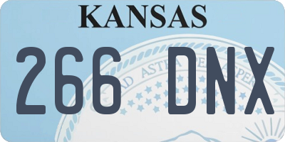 KS license plate 266DNX