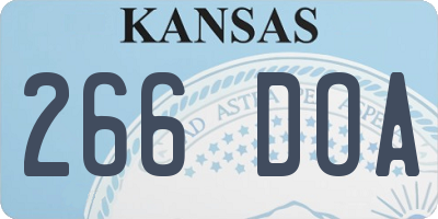 KS license plate 266DOA