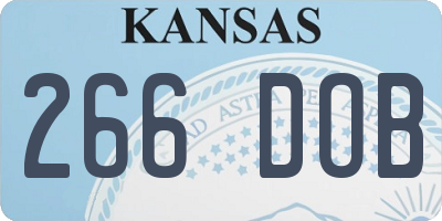 KS license plate 266DOB