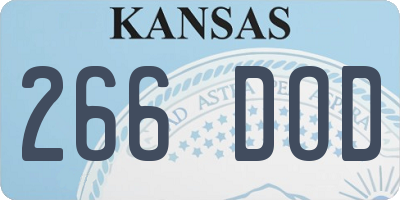 KS license plate 266DOD