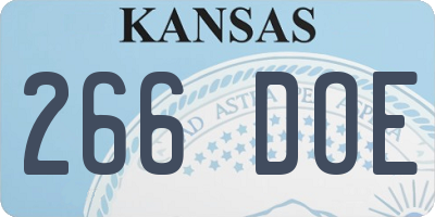 KS license plate 266DOE