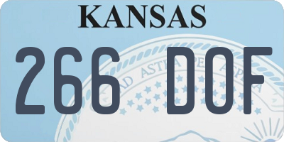 KS license plate 266DOF