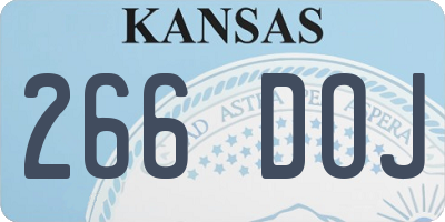 KS license plate 266DOJ