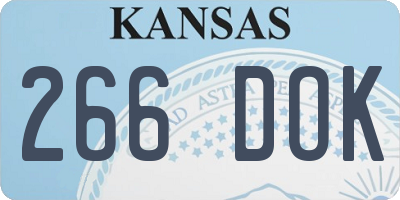 KS license plate 266DOK