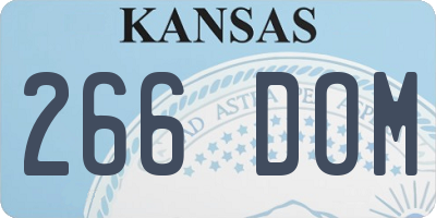 KS license plate 266DOM