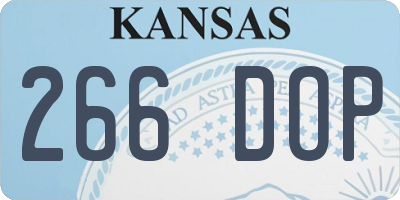 KS license plate 266DOP