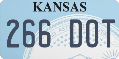 KS license plate 266DOT