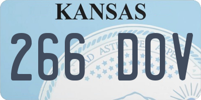 KS license plate 266DOV