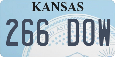 KS license plate 266DOW