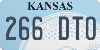 KS license plate 266DTO