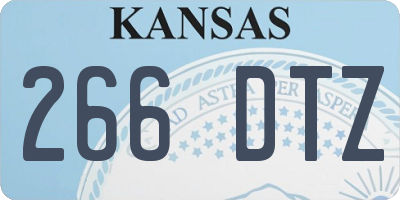 KS license plate 266DTZ