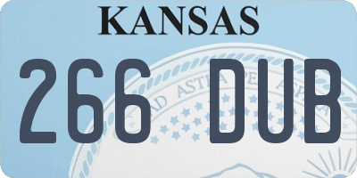 KS license plate 266DUB