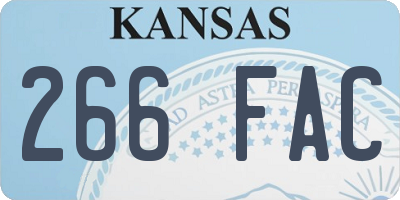 KS license plate 266FAC