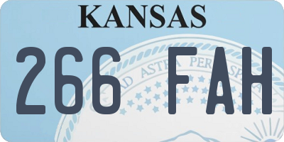 KS license plate 266FAH