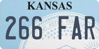 KS license plate 266FAR