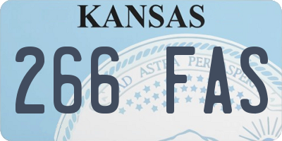 KS license plate 266FAS