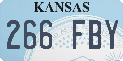 KS license plate 266FBY