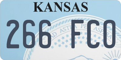 KS license plate 266FCO