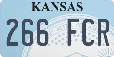 KS license plate 266FCR