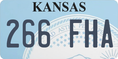 KS license plate 266FHA