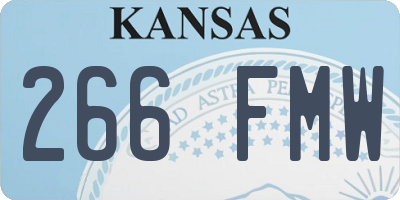 KS license plate 266FMW
