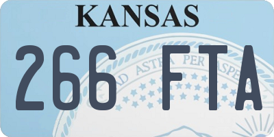 KS license plate 266FTA